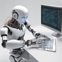 AI Robot Creating Content